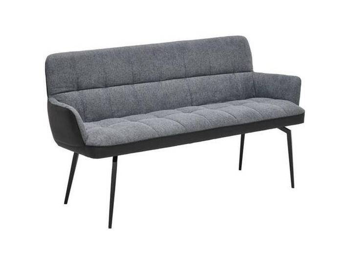 Livetastic SITZBANK, Schwarz, Grau, Metall, 3-Sitzer, 162x88x63 cm, Esszimmer, Bänke, Sitzbänke von Livetastic