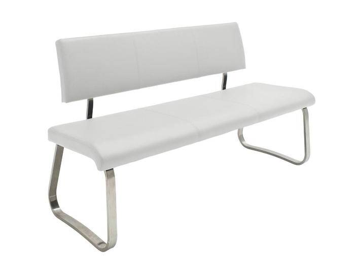 Livetastic SITZBANK, Weiß, Edelstahl, Metall, Kunststoff, 175x86x59 cm, mit Rückenlehne, Esszimmer, Bänke, Sitzbänke von Livetastic