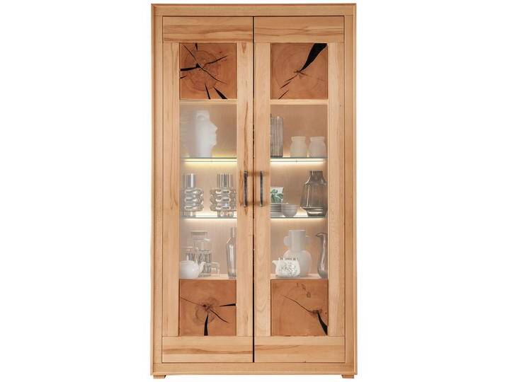 Livetastic VITRINE, Kernbuche, Glas, Kernbuche, massiv, 4 Fächer, 110.3x201x40 cm, Esszimmer, Vitrinen von Livetastic