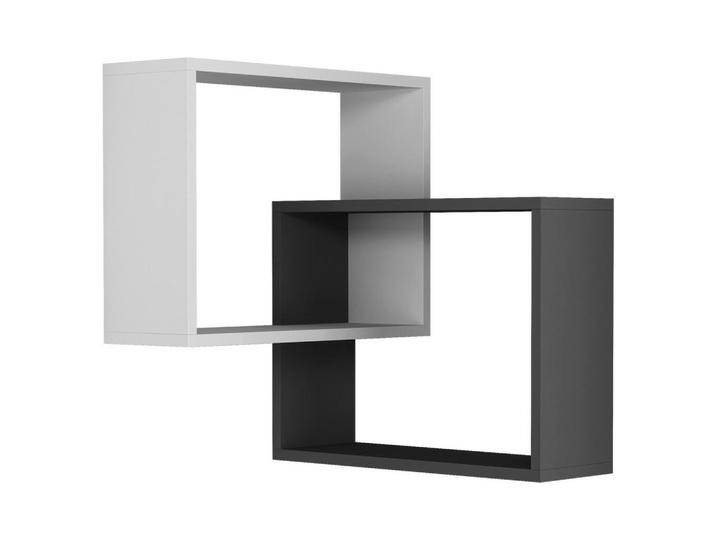 Livetastic WANDBOARD, Anthrazit, Weiß, 60x68x20 cm, Wohnzimmer, Regale, Wandboards von Livetastic