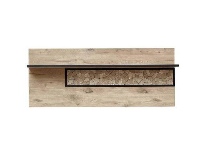 Livetastic WANDBOARD, Schwarz, Eiche, Mosaik, 160x64x24 cm, Made in EU, Wohnzimmer, Regale, Wandboards von Livetastic