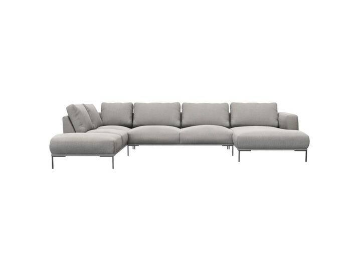 Livetastic WOHNLANDSCHAFT, Grau, 7-Sitzer, Füllung: Schaumstoff, U-Form, 376x206 cm, OEKO-TEX® STANDARD 100, FSC MIX, Goldenes M, REACH, Made in EU, von Livetastic