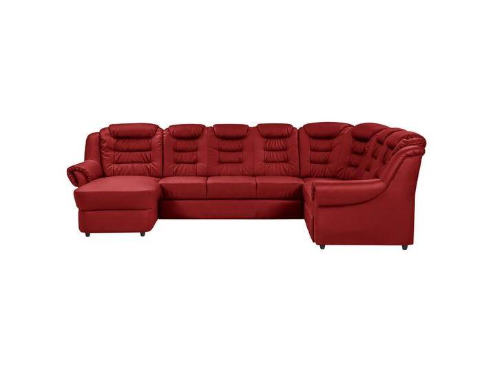 Livetastic WOHNLANDSCHAFT, Rot, 7-Sitzer, Ottomane rechts, U-Form, 333x216 cm, Made in EU, seitenverkehrt erhältlich, Hocker Rücken echt, Armteil von Livetastic
