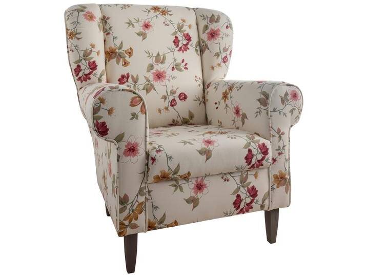 Relaxsessel Asino Beige/Rot Webstoff von Livetastic