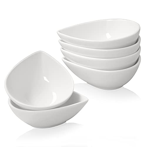 Livfodrm Porzellan Dipschalen Servierschale 6er Set, 250ML Kleine Salatschüsseln Weißer, Wassertropfenform, Beilagen für Dessert/Eis/Snacks/Suppe/Obst/Müsli Livfodrm Porzellan Dipschalen Servierschale 6er Set, 250ML Kleine Salatschüsseln Weißer, Wassertropfenform, Beilagen für Dessert/Eis/Snacks/Suppe/Obst/Müsli von Livfodrm