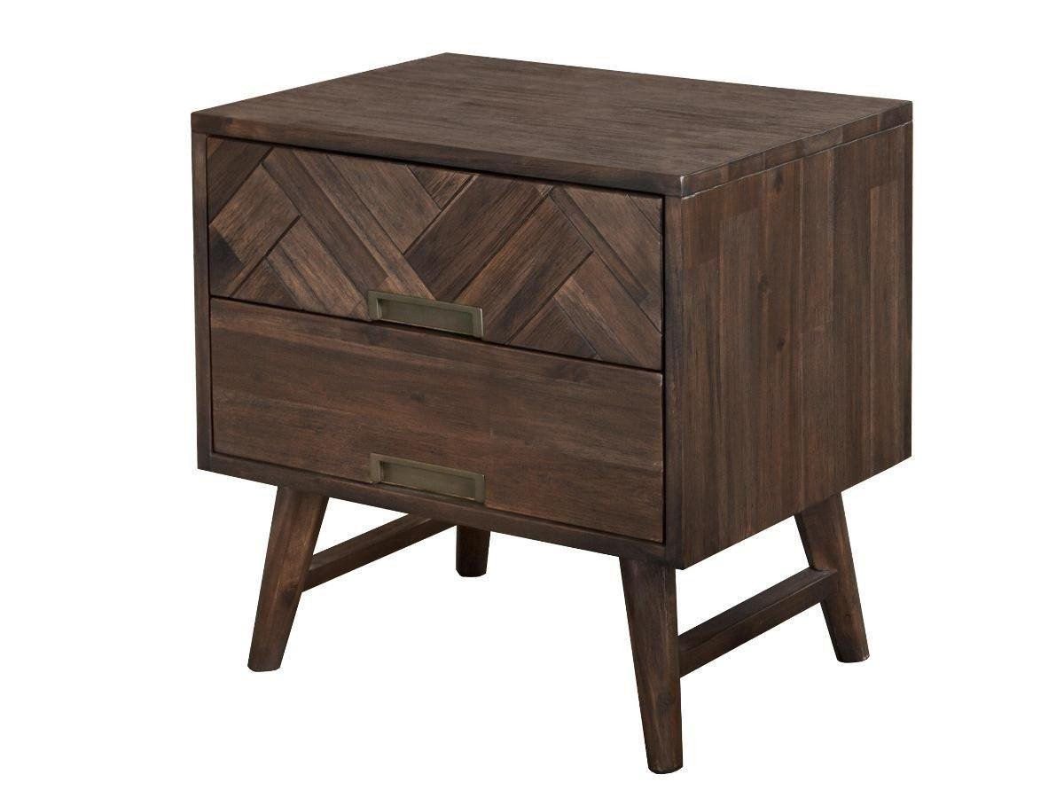 Livin Hill Nachttisch Ashton, Akazienholz, dunkles Finish, Fischgrät-Inlay Livin Hill Nachttisch Ashton, Akazienholz, dunkles Finish, Fischgrät-Inlay von Livin Hill