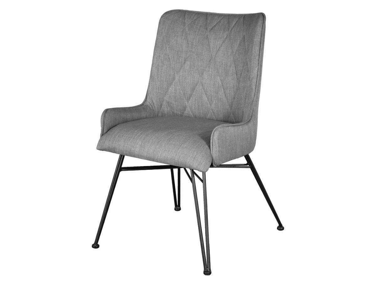 Livin Hill Stuhl Adesso (2 St), Retrostil, graue Polsterung, schwarze Metallbeine von Livin Hill