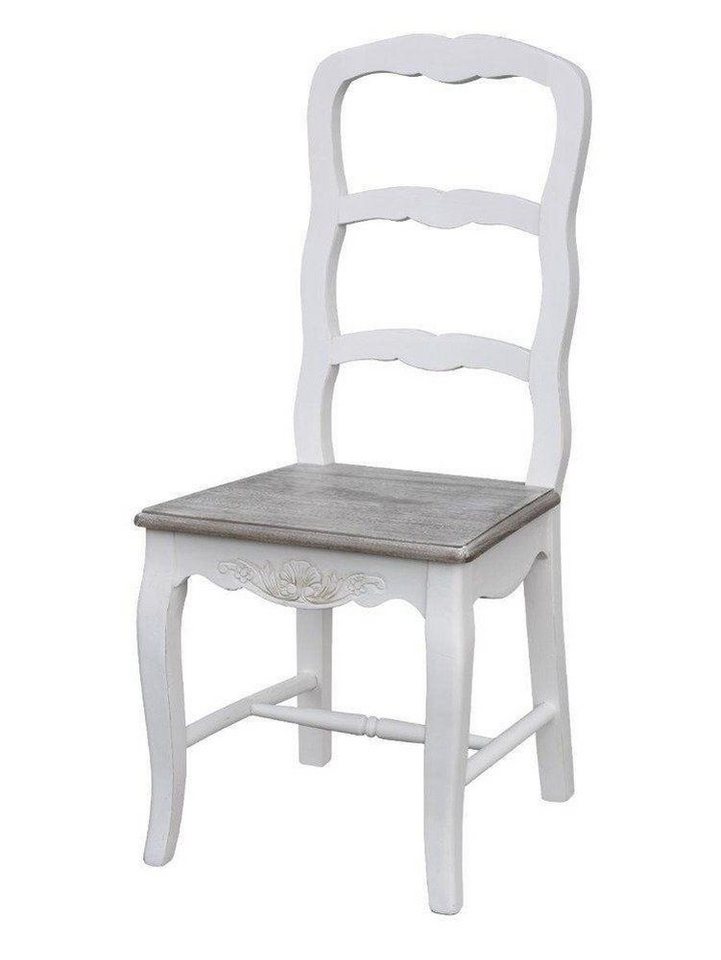 Livin Hill Stuhl Rimini White (2 St), Provenzalischer Stil, elegante Schnitzereien, robustes Holz von Livin Hill