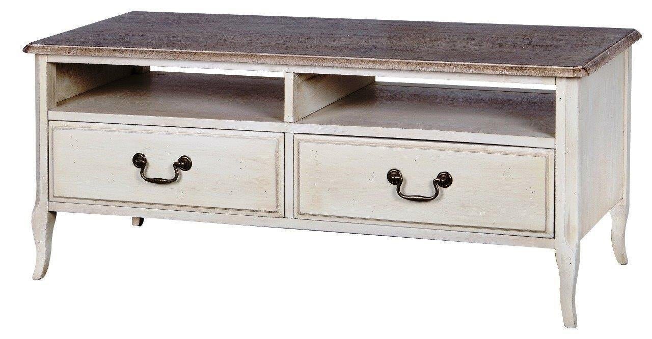 Livin Hill TV-Schrank Limena Handbemalt, provenzalischer Stil, messingfarbene Metallgriffe von Livin Hill