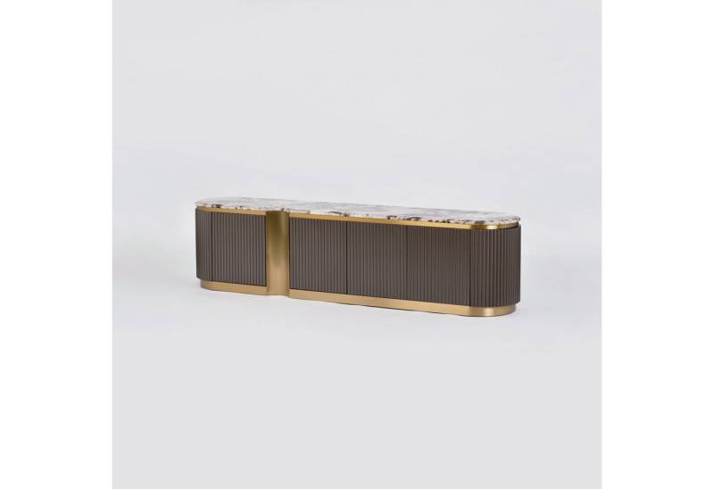 Livin Hill TV-Schrank Stilig Graphitton, goldene Akzente, Marmor-Finish von Livin Hill