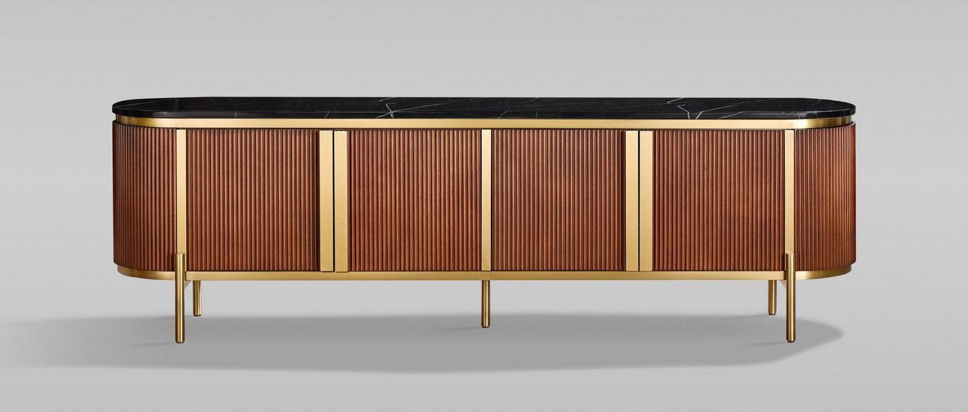 Livin Hill TV-Schrank Stilig Kastanienholz, Marmorplatte, goldene Akzente Livin Hill TV-Schrank Stilig Kastanienholz, Marmorplatte, goldene Akzente von Livin Hill