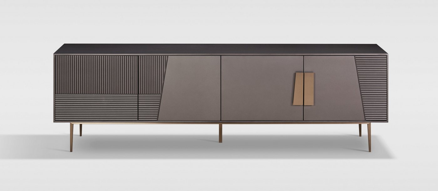 Livin Hill TV-Schrank Stilig Riffelholz, höhenverstellbare Bodengleiter, Soft-Close-System Livin Hill TV-Schrank Stilig Riffelholz, höhenverstellbare Bodengleiter, Soft-Close-System von Livin Hill