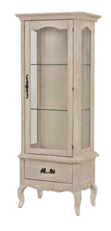 Livin Hill Vitrine Venezia Bianco Hellbeige, Birkenholz, provenzalischer Stil von Livin Hill