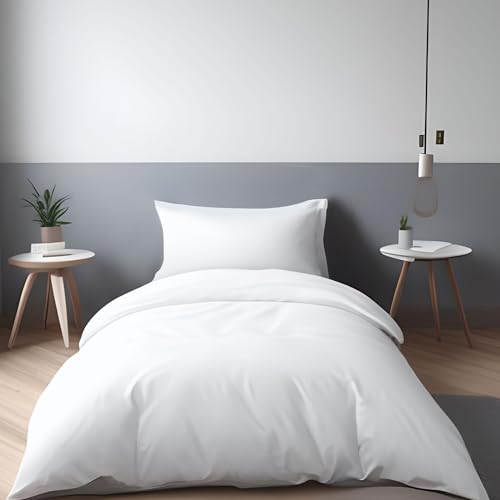 LivinEase Bettwäsche 140x200 Set - Mikrofaser Bettbezug 140x200 cm + 1 Kissenbezug 65x65 cm – Bettwäsche - Weiß von LivinEase