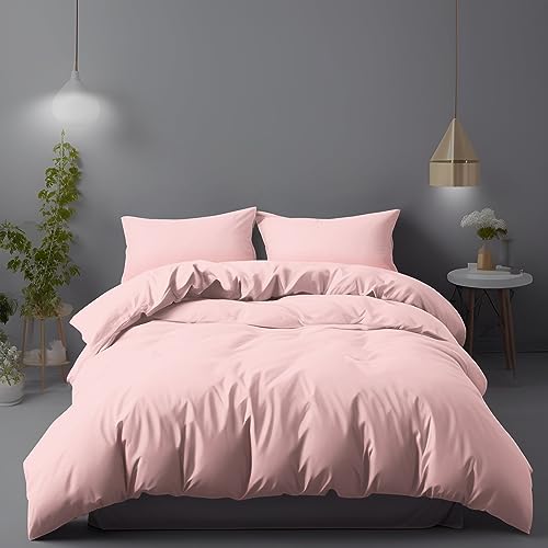 LivinEase Bettwäsche 220x240 Set - Mikrofaser Bettbezug 240x220 cm + 2 Kissenbezüge 65x65 cm - Rose von LivinEase