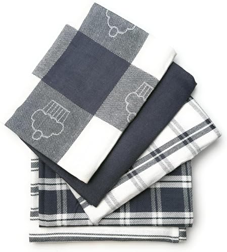 LivinEase Geschirrtücher - Küchentücher aus 100% Baumwolle - 5er-Pack Saugfähiges Set 70 x 50 cm, Grau von LivinEase