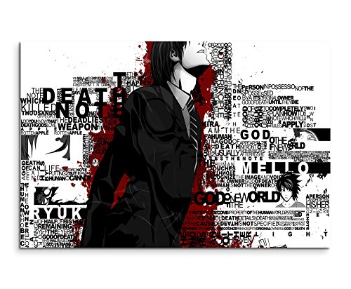 Death Note Typography Wandbild 120x80cm XXL Bilder und Kunstdrucke auf Leinwand von Livina-Wandbilder