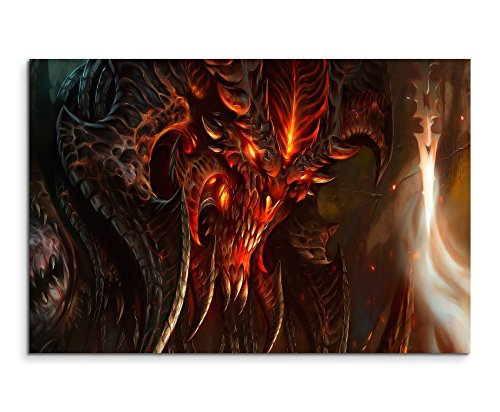 Diablo 3 Art Wandbild 120x80cm XXL Bilder und Kunstdrucke auf Leinwand von Livina-Wandbilder