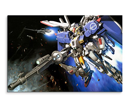 Gundam Robot Wandbild 120x80cm XXL Bilder und Kunstdrucke auf Leinwand von Livina-Wandbilder