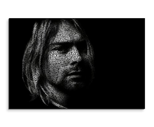 Kurt Cobain Portrait Wandbild 120x80cm XXL Bilder und Kunstdrucke auf Leinwand von Livina-Wandbilder