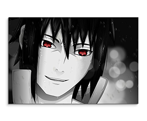 Naruto Sasuke Uchiha Sharingan Wandbild 120x80cm XXL Bilder und Kunstdrucke auf Leinwand von Livina-Wandbilder