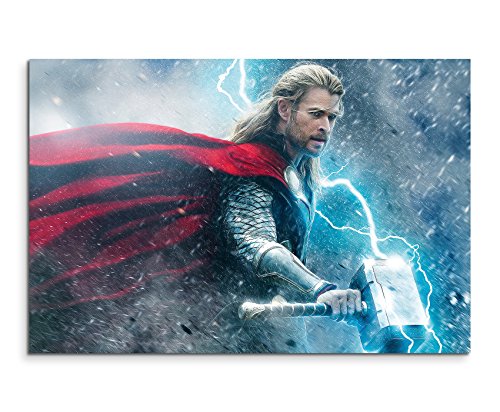 Thor The Dark World Movie Wandbild 120x80cm XXL Bilder und Kunstdrucke auf Leinwand von Livina-Wandbilder