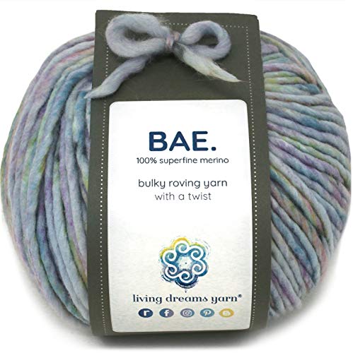 BAE by Living Dreams Strickgarn, kuschelig, stark und superweich, für Winterstrick 100 % extrafeines Merino-Garn, klobiges Roving-Garn, bleibt stabil von Living Dreams Yarn