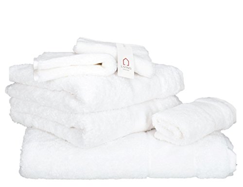 LIVING DREAMS Premium-Handtücher Luxury in 16 Farben Duschtuch 80x150 cm weiß 100 von LIVING DREAMS