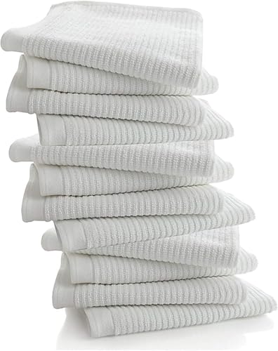 Living Fashions Bar Handtücher Bar Mop Reinigung Küchentücher Ring-Spun Cotton Kitchen Bar Handtücher,Restaurant Reinigungstücher,Geschäft Handtücher und Lappen Bulk-Bar Mop Set 16” x 19” White von Living Fashions