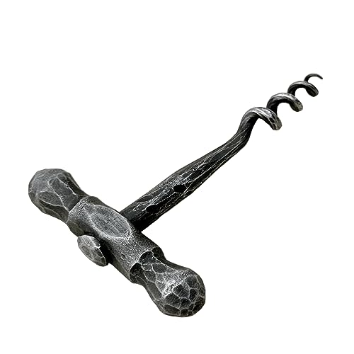 Korkenzieher Flaschenöffner Handgeschmiedet Korkenzieher Weinflaschenöffner mit Hammergriff Schmiedeeisen Handgemachter Metall Korkenzieher Flaschenöffner Schwerlast Mittelalterlicher Stil von Living Ideas