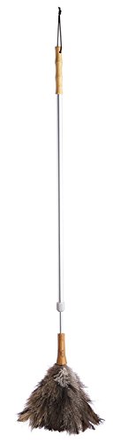KitchenCraft Staubwedel mit Teleskopstiel, Living Nostalgia Design Kollektion, 102 cm bis 150cm Länge, 1 Staubwedel, Grau von KitchenCraft