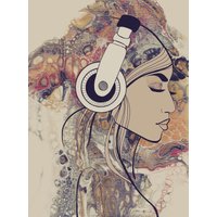 living walls Fototapete "ARTist Acryl Lady", Vlies, Wand, Schräge living walls Fototapete "ARTist Acryl Lady", Vlies, Wand, Schräge von Living Walls