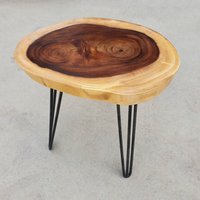 Natürlicher Couchtisch/Live Edge Table Massivholz Tisch -Cof046 von LivingArtDecor