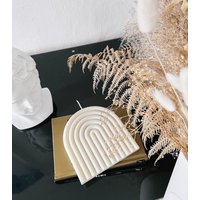 Rainbow Candle Arch Candle Regenbogen Kerze Creme Ästhetisch Aesthetic Minimalistisch Geschenkidee Rapswachs Vegan Decor von LivingKunst