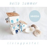 Kleines Hölzernes Strandhäuschen, Mini Holzhaus, Handgemachtes Wohndekor Für Holzdorf, Neues Zuhause Geschenk, Hausverzierung, Strand Diorama von LivingPastel