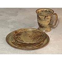 Handgefertigtes Steingut Geschirr Set 16-Teilige Keramik von LivingSoulPottery
