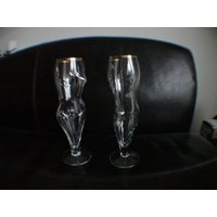 Gläser Paar 70Er Jahre Glas Mid Century Party Trinkgläser Adam & Eve Lebe Vintage Mit Pimp-Factory.de von LivingVintageDE