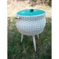 Nähkorb 60Er, 70Er Jahre, Vintage Utensilo, Mid Century Aufbewahrung Lebe Mit Pimp-Factory.de von LivingVintageDE