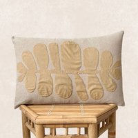 Cozy Minimalistic Lumbar Pillow Cover With Brown Leaf | Juno von Livingmulticultural