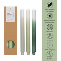 Layered Long Dinner Candles Drip Free Handmade Gift Eco Pillar Taper - Set Of 3 von Livingmulticultural