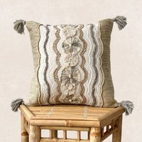 Shabby Chic Throw Pillow Cover Artsy With Flower Embroidery Wohnzimmer Kissen | Ishita von Livingmulticultural