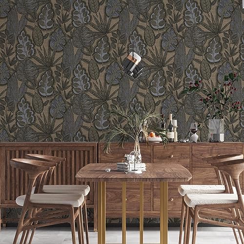 Blättertapete Grau Beige Braun - Livingwalls Famous Garden 393465 - Vliestapete - 10,05 m x 0,53 m - Made in Germany von Livingwalls