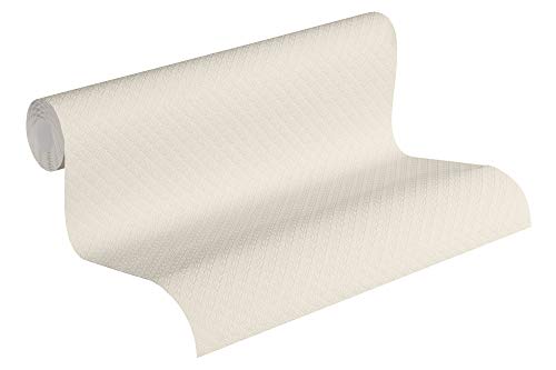 Livingwalls Jette Vliestapete Tapete Uni grafisch 10,05 m x 0,53 m beige grau Made in Germany 373643 37364-3 von Livingwalls