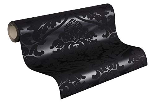 Livingwalls Strukturprofiltapete Flock Tapete klassisch neobarock glamourös strukturiert matt glänzend 10,05 m x 0,53 m schwarz Made in Germany 552631 5526-31 Livingwalls Strukturprofiltapete Flock Tapete klassisch neobarock glamourös strukturiert matt glänzend 10,05 m x 0,53 m schwarz Made in Germany 552631 5526-31 von Livingwalls