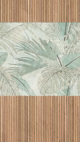 Livingwalls Fototapete Wandpaneel Optik in Beige, Braun, Blau - hochwertige Vliestapete 398541 mit Motiv auf 1,59 m x 2,80 m - Made in Germany von Livingwalls