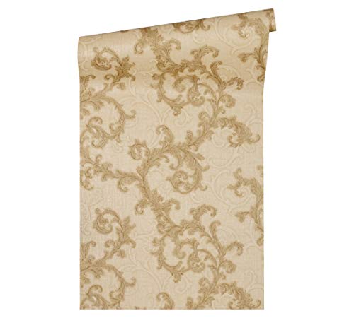Livingwalls Versace Luxus-Tapete Gold Beige - klassische Barock-Tapete mit Ornamenten Mustertapete Vliestapete 10,05 m x 0,70 m - Made in Germany von Livingwalls