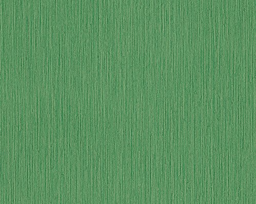 Livingwalls Versace Streifen-Tapete einfarbig Grün - Luxus Unitapete gestreift leicht glänzend Strukturtapete Vliestapete 10,05 m x 0,70 m - Made in Germany von Livingwalls