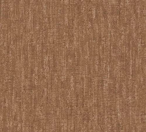 Livingwalls Vliestapete Braun Uni Einfarbig 382053 Vintage-Tapete Schlafzimmer Wohnzimmer 10,05x0,53m Made in Germany von Livingwalls