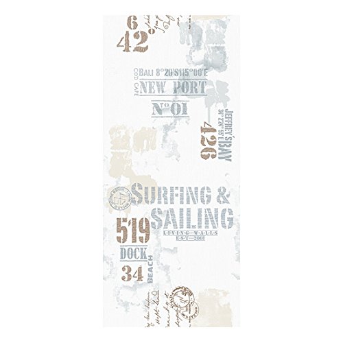 Livingwalls selbstklebendes Panel pop.up Panel 2,50 m x 0,35 m blau braun weiss 942342 von Livingwalls