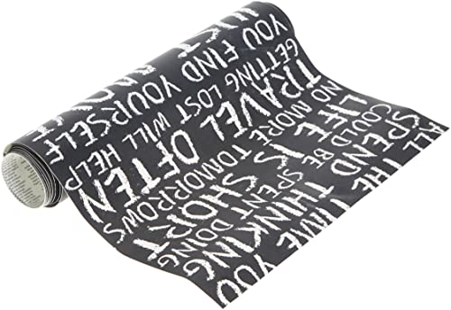 selbstklebende Tapete mit Schrift 0.35m x 2.50m schwarz weiß Möbelfolie selbstklebende Tapete Made in Germany 942671 von Livingwalls